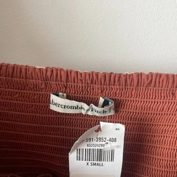 Abercrombie & Fitch Emerson Ruched Puff Sleeve Polka Dot Babydoll Mini Dress NWT - Picture 11 of 14